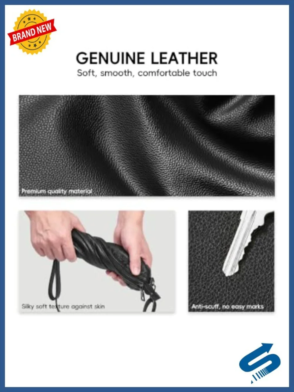 Genuine Leather RFID Wristlet Wallet Purse with Adjustable Straps